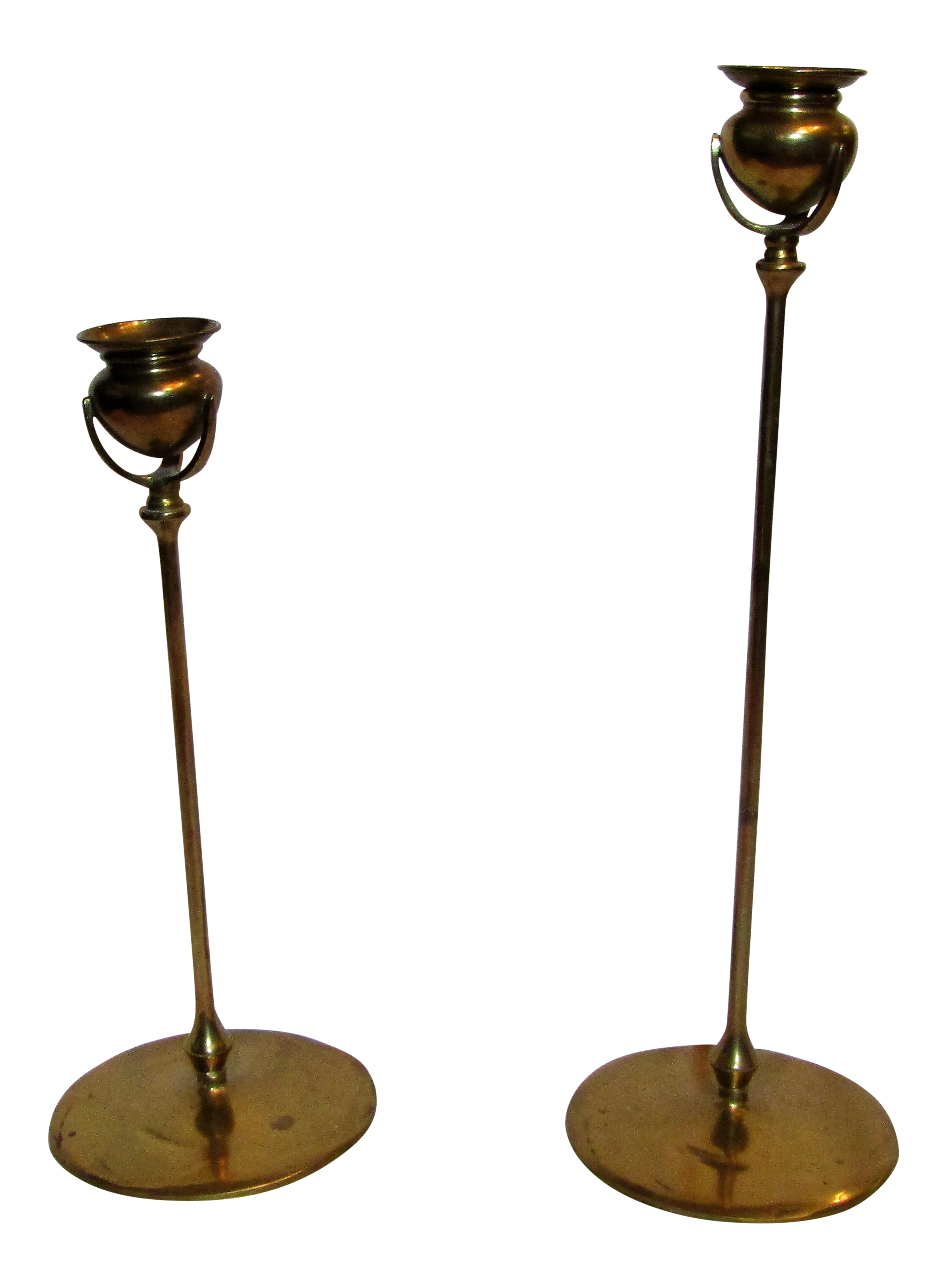 Tall Brass Candle Holders A Pair Chairish 3818