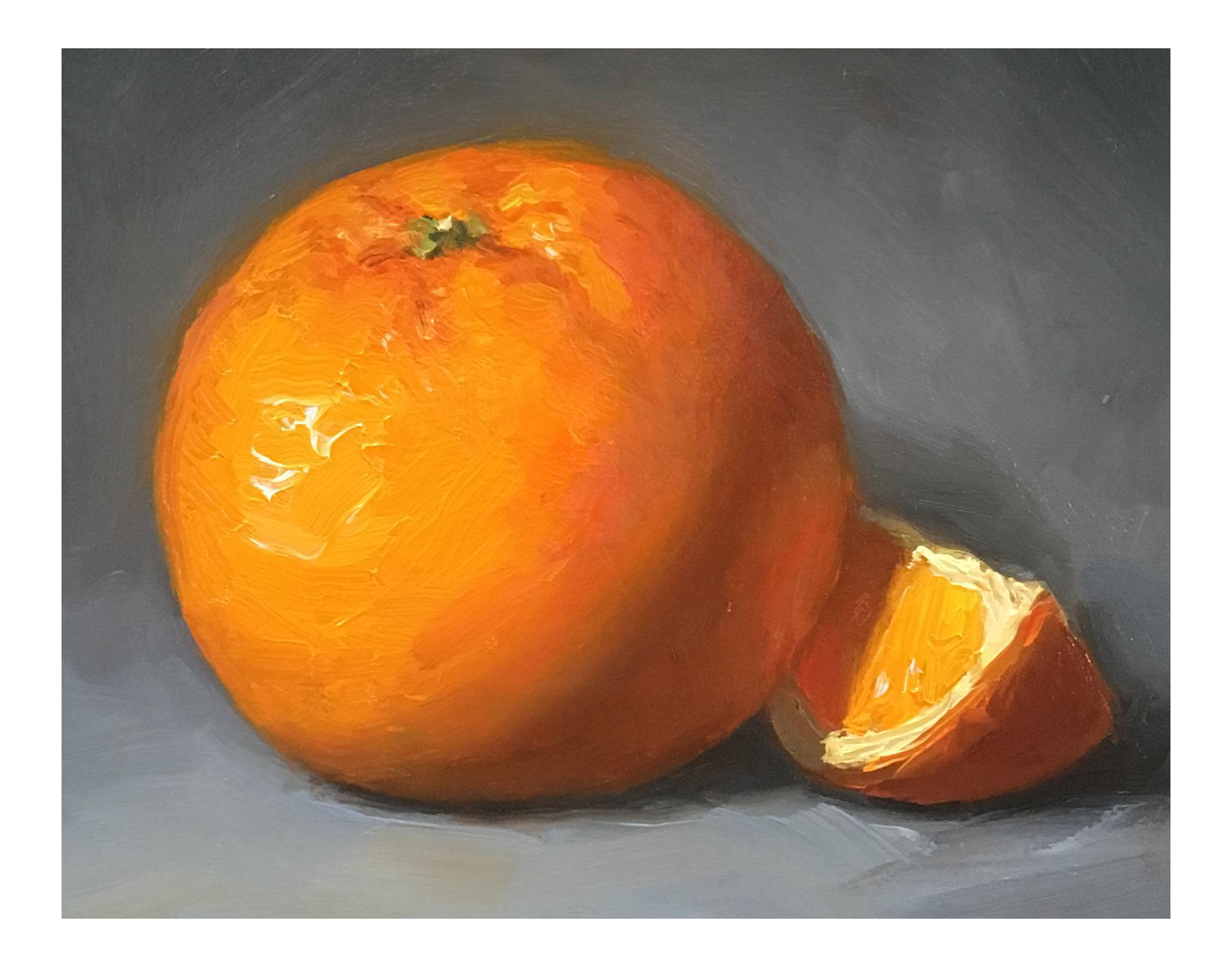 Orange With Slice Small Oil Painting Chairish Orange With Slice Small Oil Painting Chairish