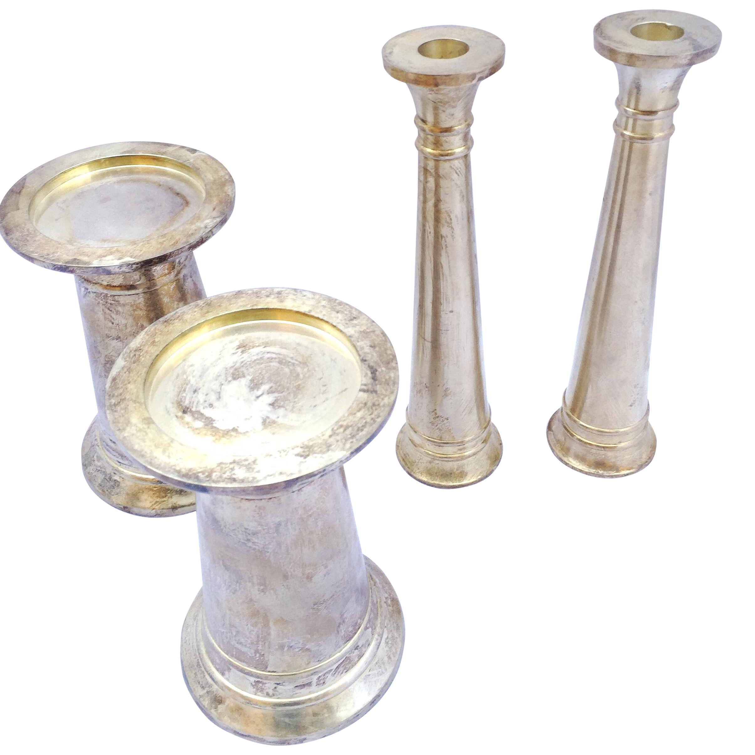 Silver Plated Candle Holders Set of 4 Chairish