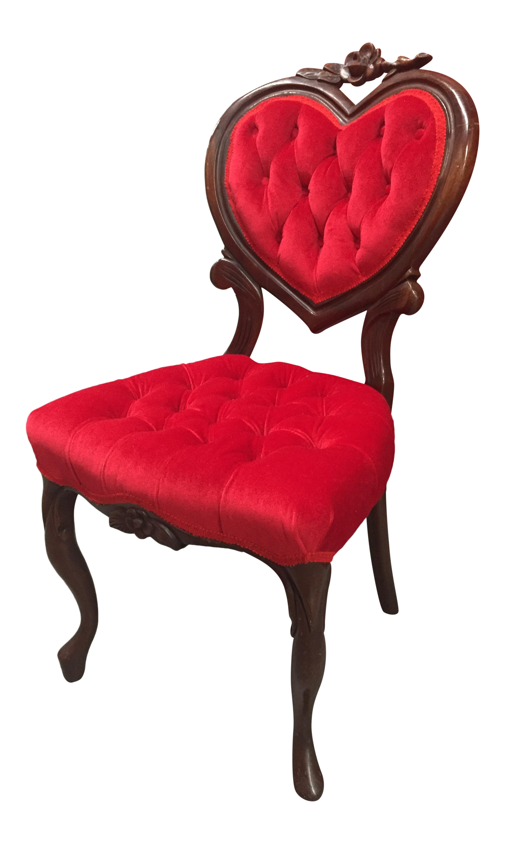 Vintage Red Heart Back Chair Chairish