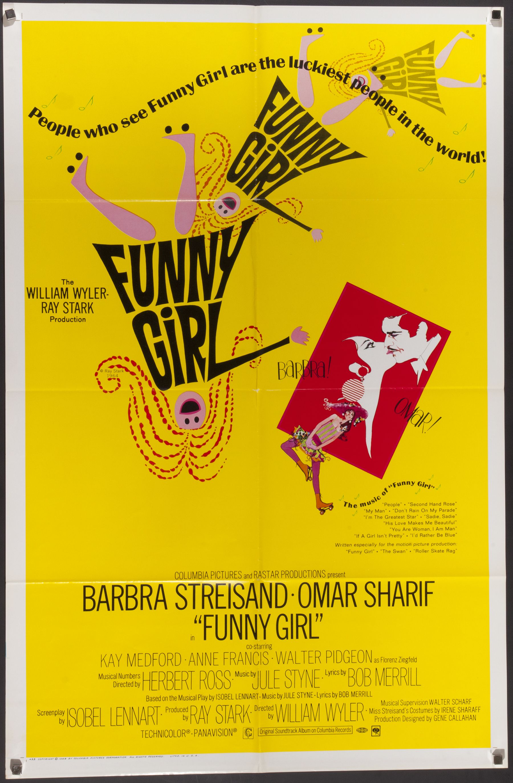 Original Funny Girl 1968 Film Poster Chairish