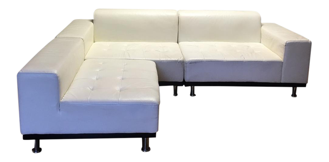 Modern White Leather Sectional by Modani Chairish