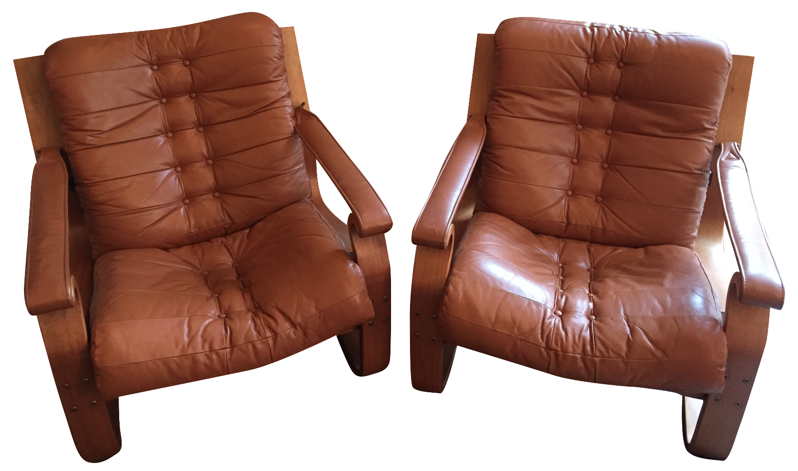 MidCentury Scanform Leather Bentwood Chair Pair Chairish