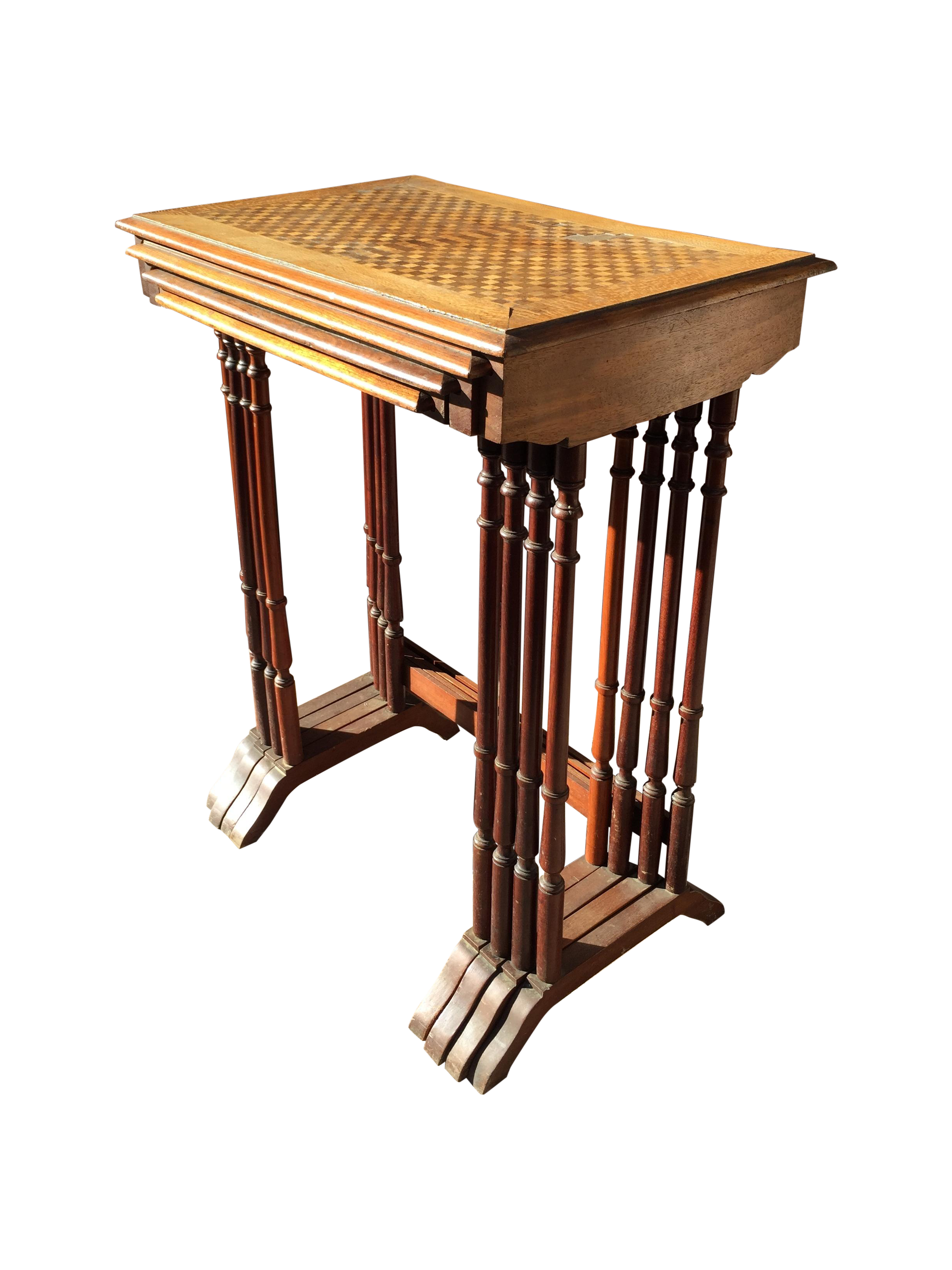 1820s English Walnut Nesting Tables, Signed 4 Chairish