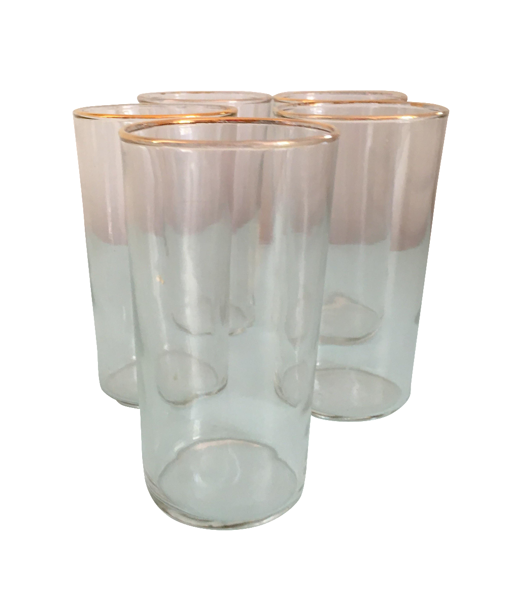 Vintage Hand Blown Drinking Glasses Set of 5 Chairish