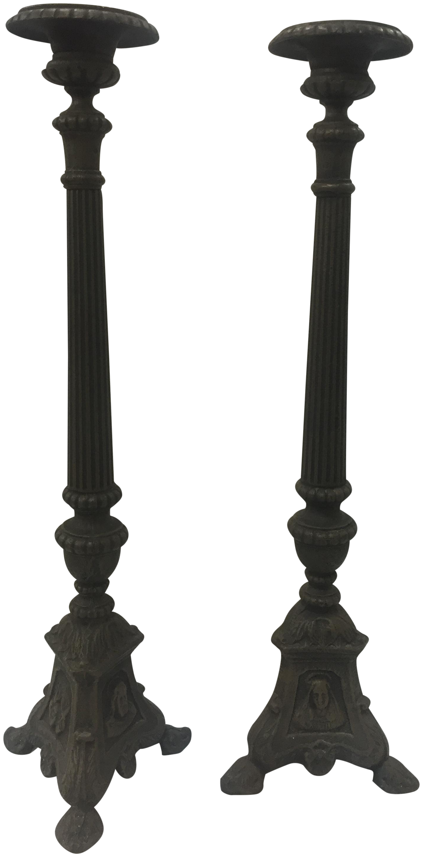 Tall Cast Iron Candle Pillars A Pair Chairish