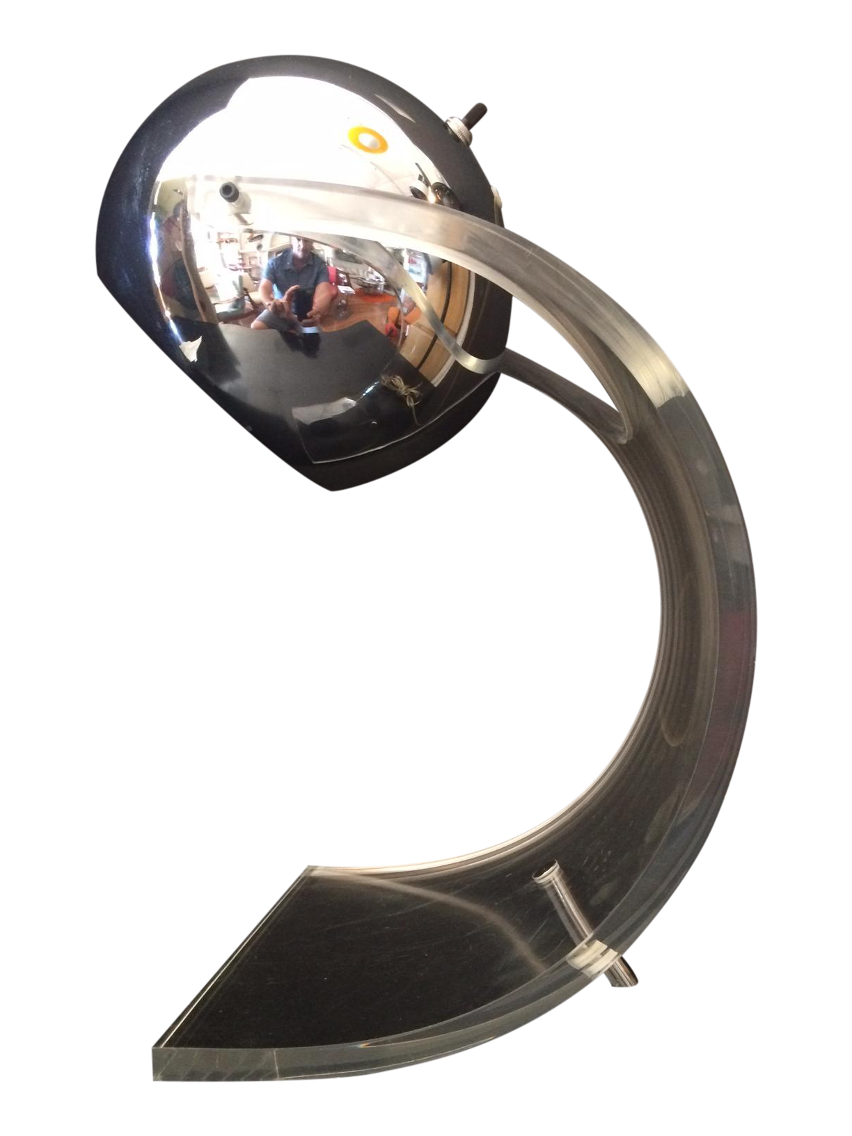 Chrome Eyeball & Lucite Lamp by Robert Sonneman Chairish