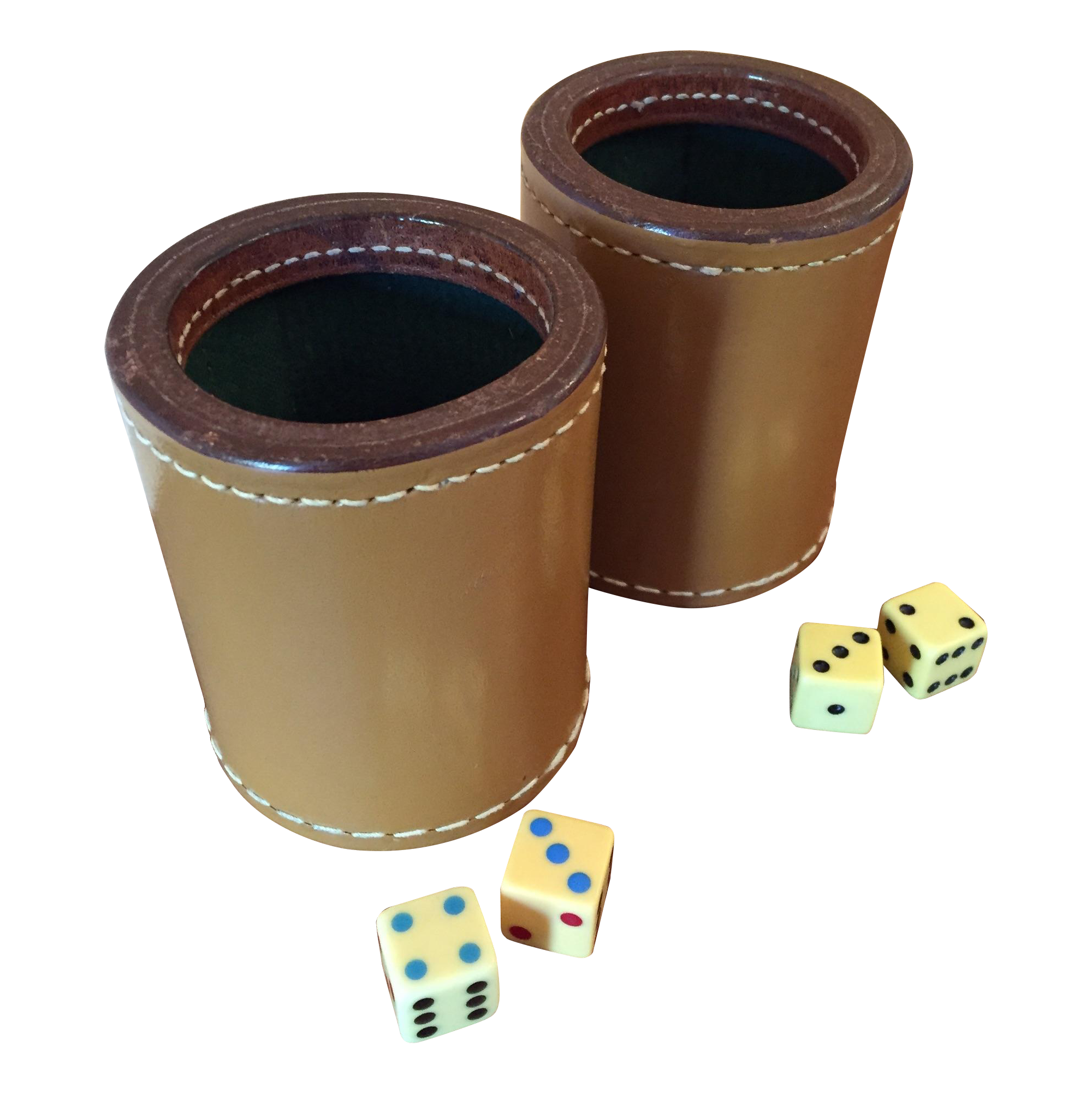 Vintage Dice Cups with 4 Bakelite Dice (3) Pair Chairish