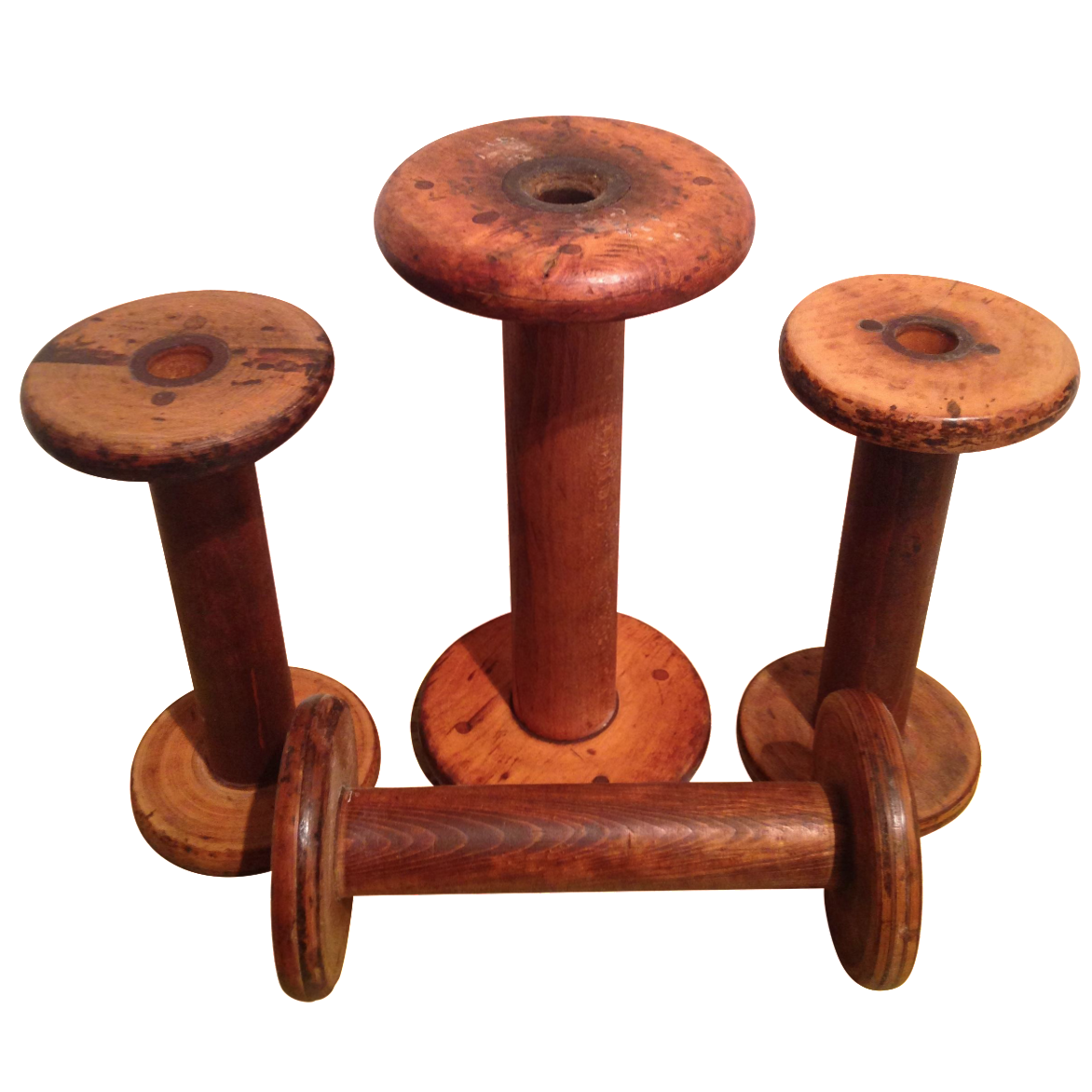 Antique Wooden Bobbin Spools Set of 4 Chairish