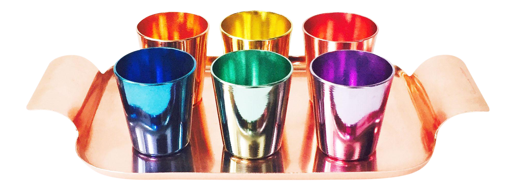 Colorful Vintage German Metal Shot Glasses Set of 6 Chairish