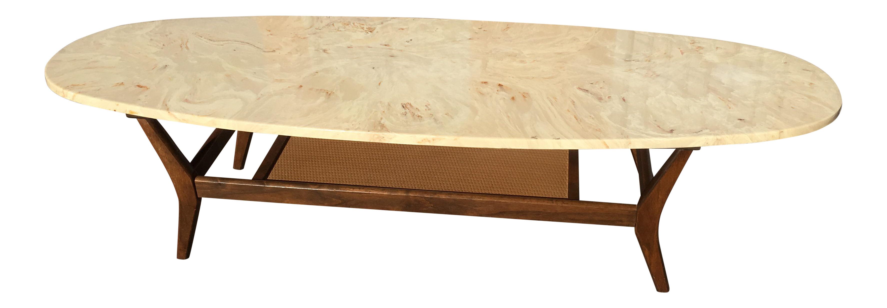 Mid-Century Modern Marble Surfboard Coffee Table | Chairish