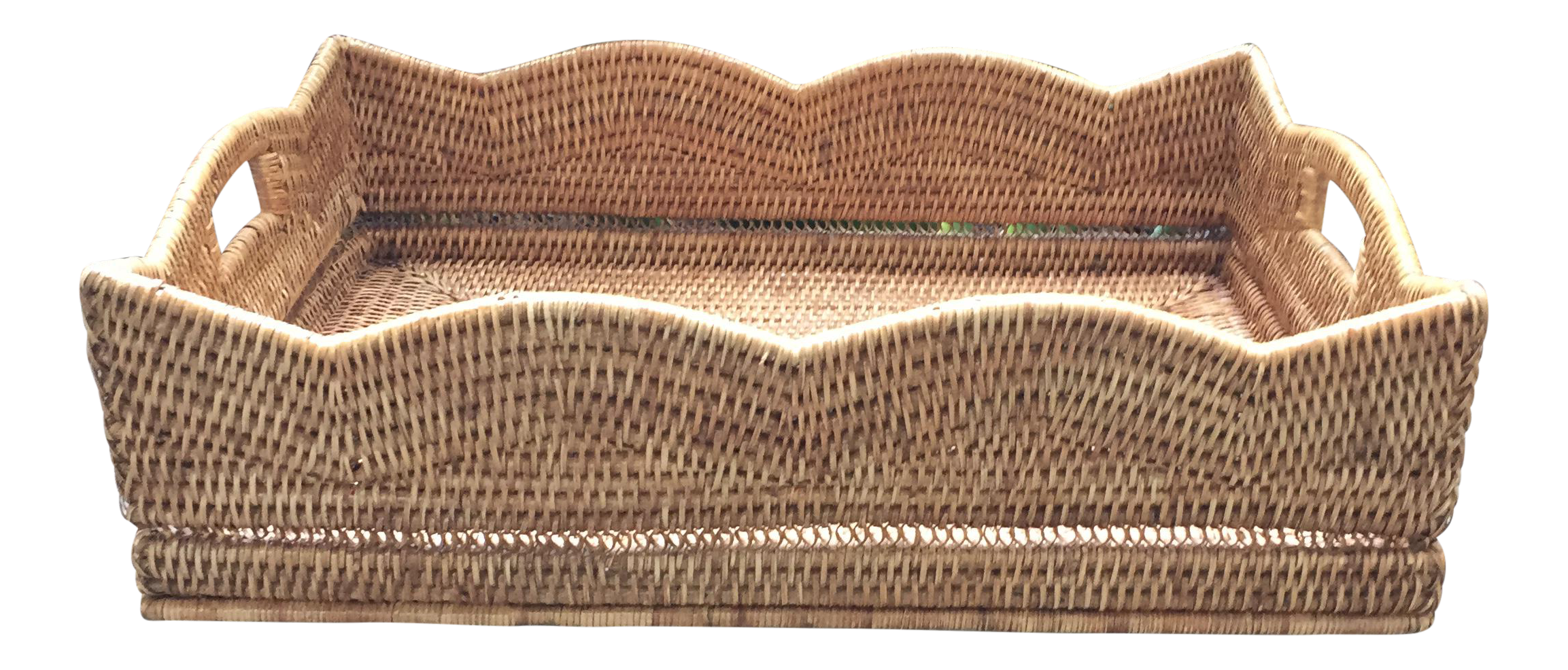 Woven Rattan Serving Tray Chairish