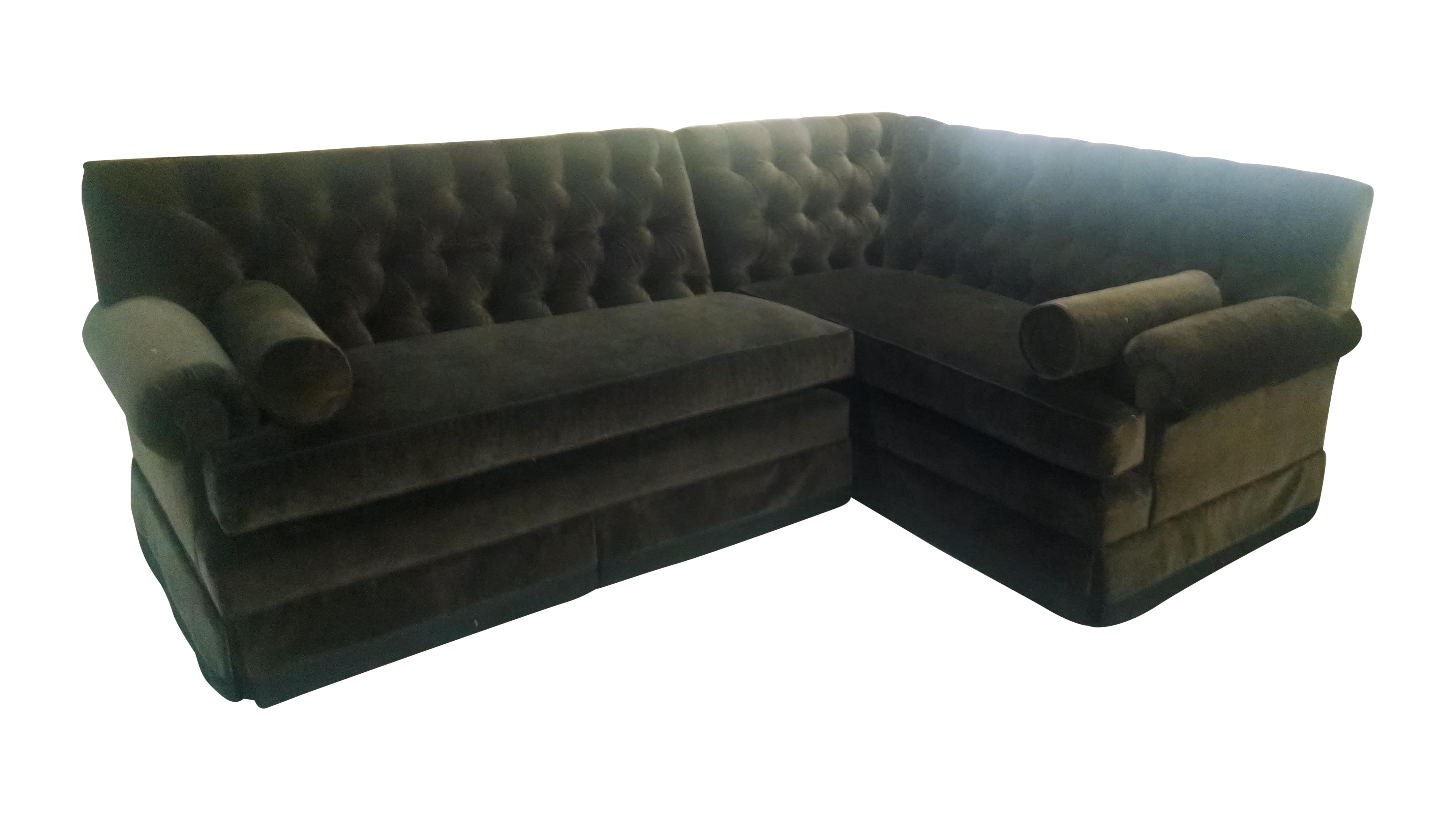 Custom Designed Chocolate Velvet Sectional Sofa Chairish
