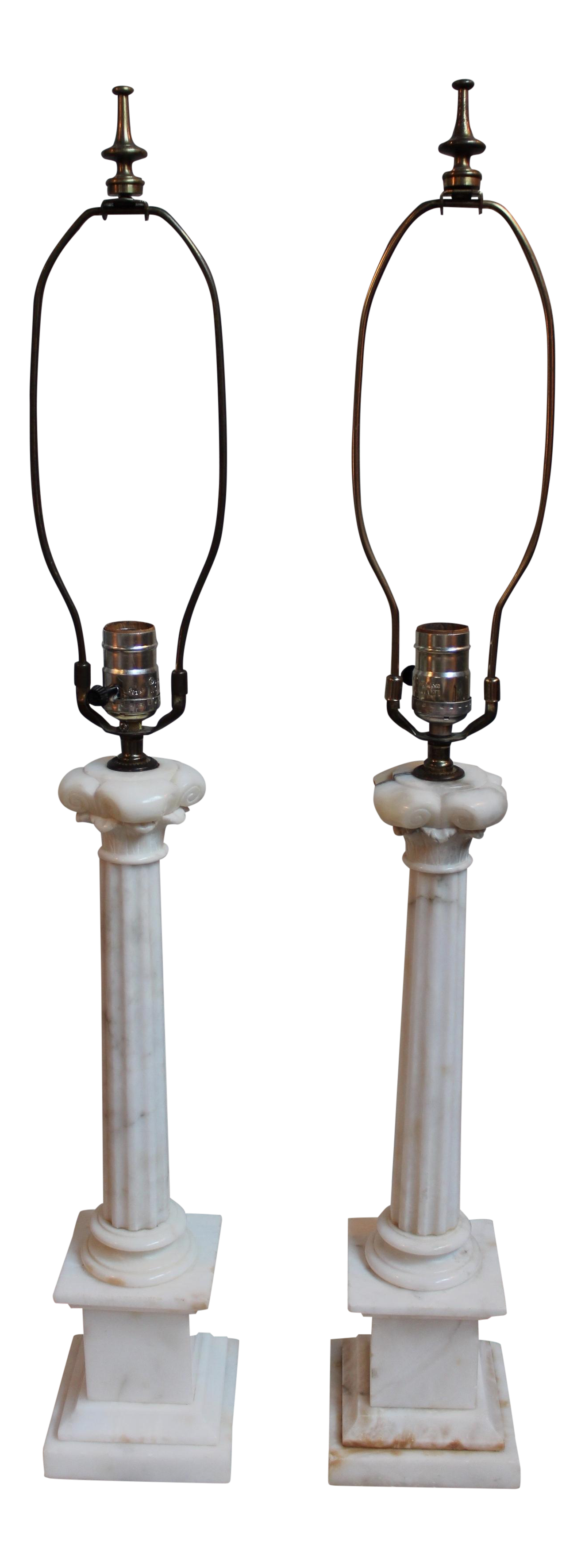 Vintage Marble Column Lamps a Pair Chairish