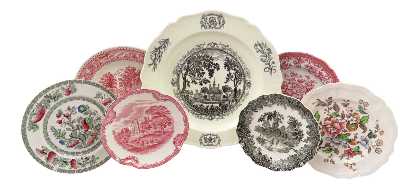 Mismatched Decorative China Plates Set of 7 Chairish