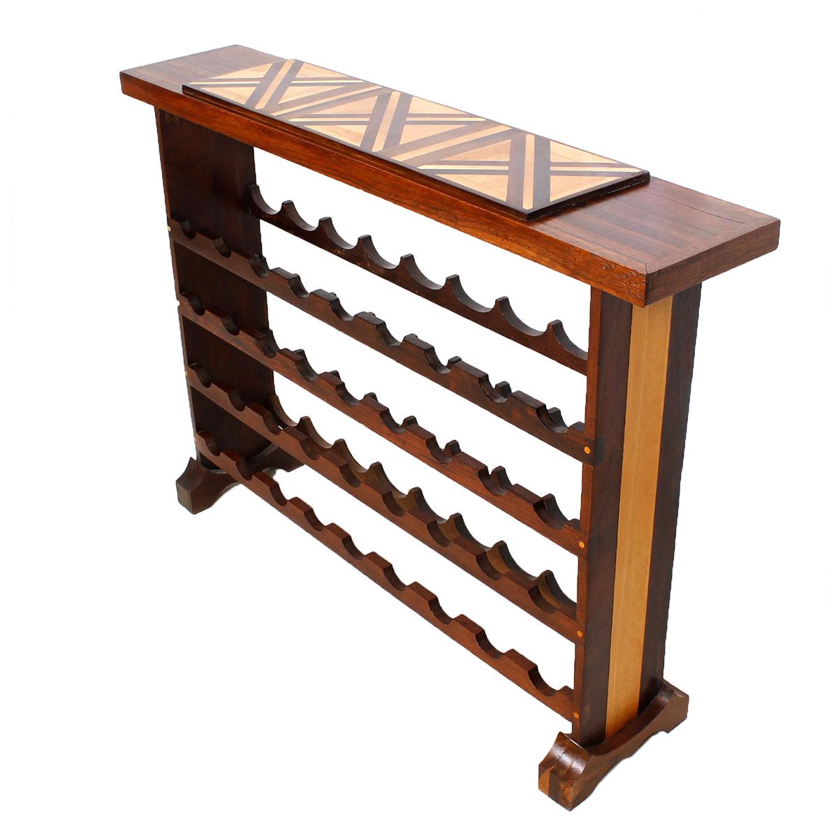 Large Wine Rack with Inlaid Wood Decoration Chairish