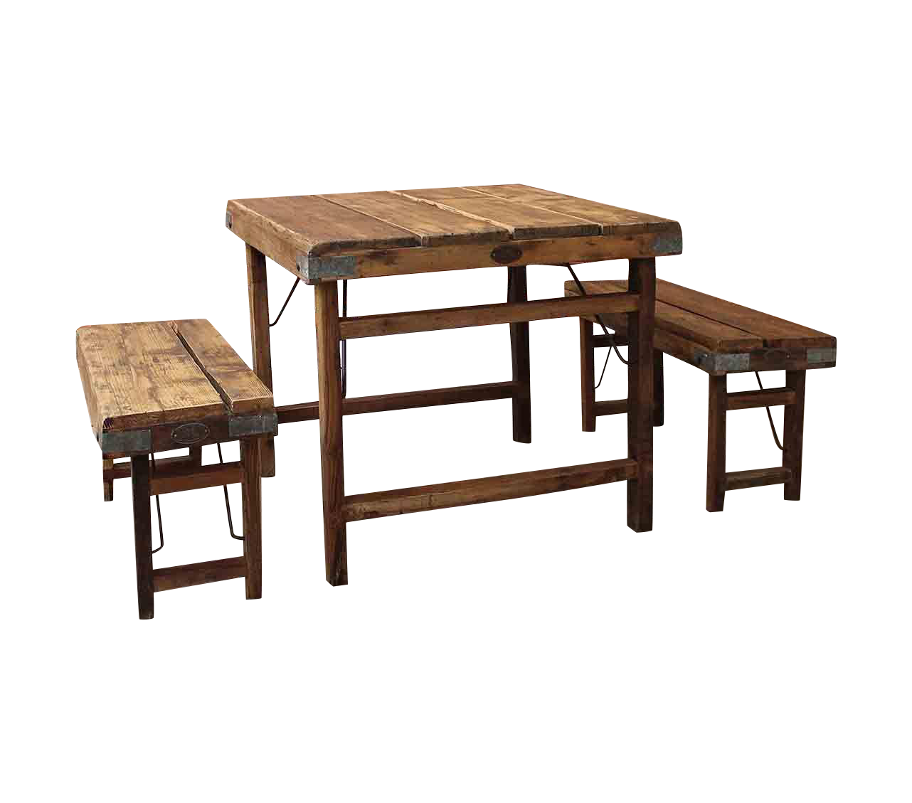 Vintage Addiction Small Wood Farmhouse Dining Set Chairish