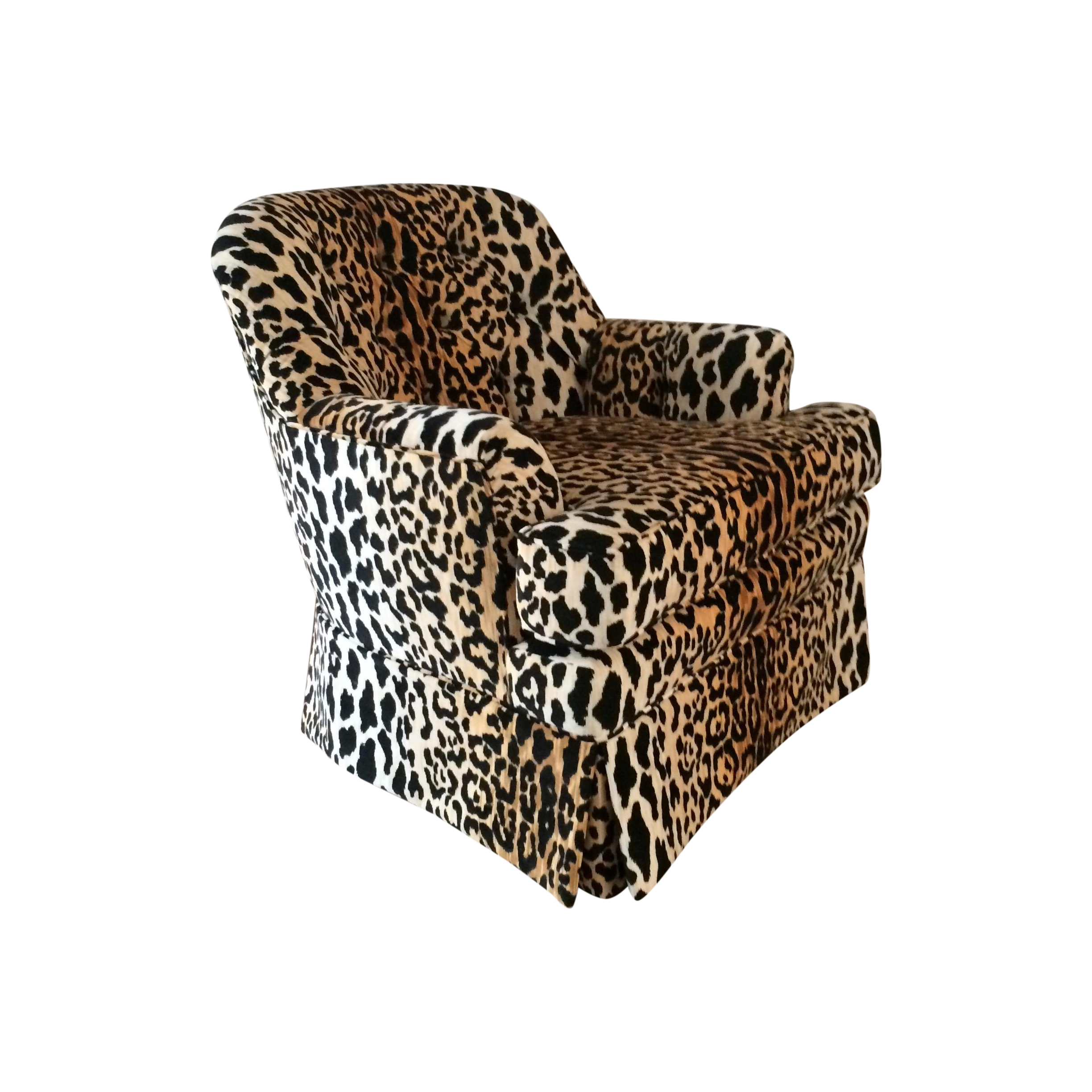 Mid Century Velvet Leopard Print Club Chair Chairish