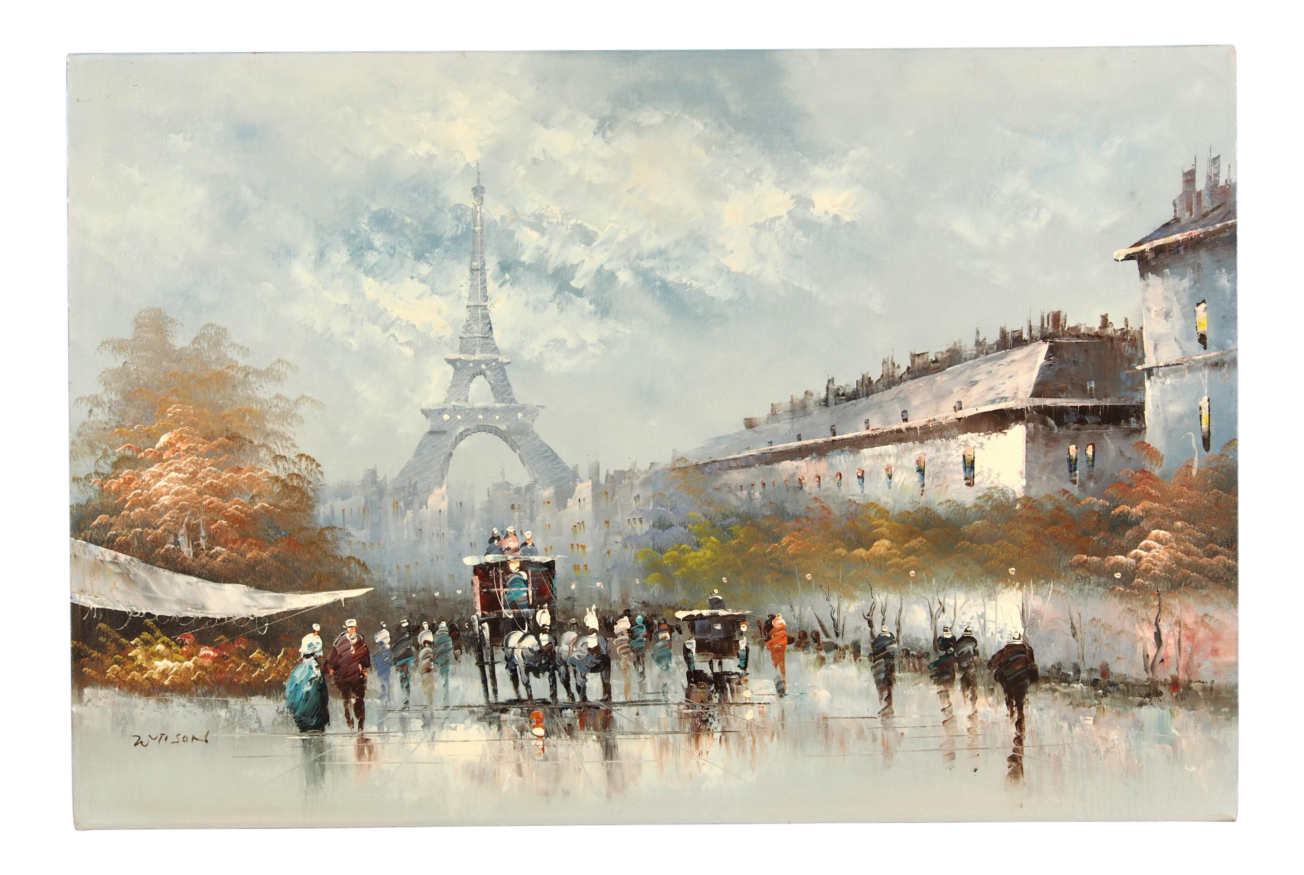 Paris City Street Original Oil Painting Chairish