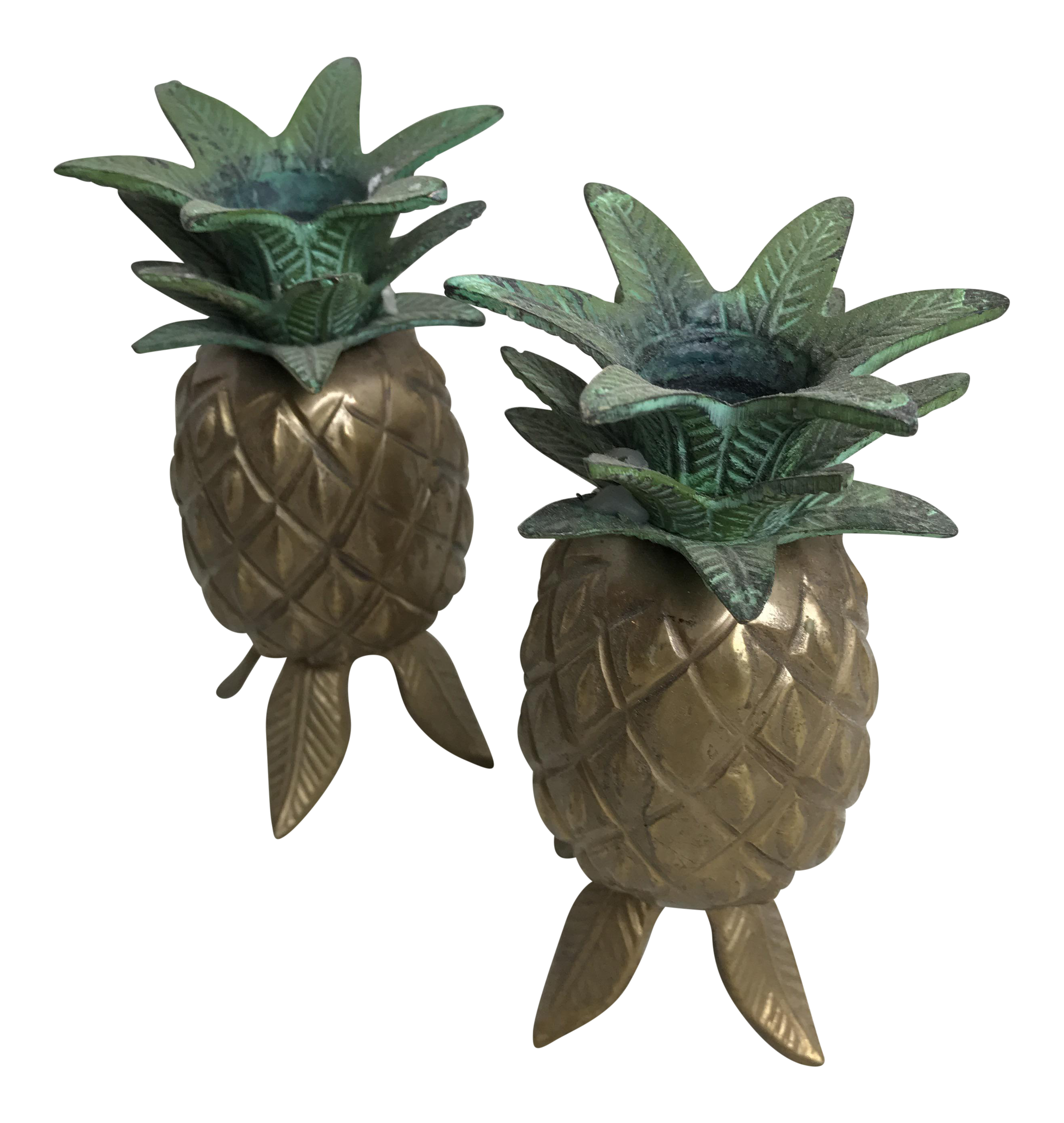 Vintage Mid Century Brass Pineapple Candle Holders a Pair Chairish