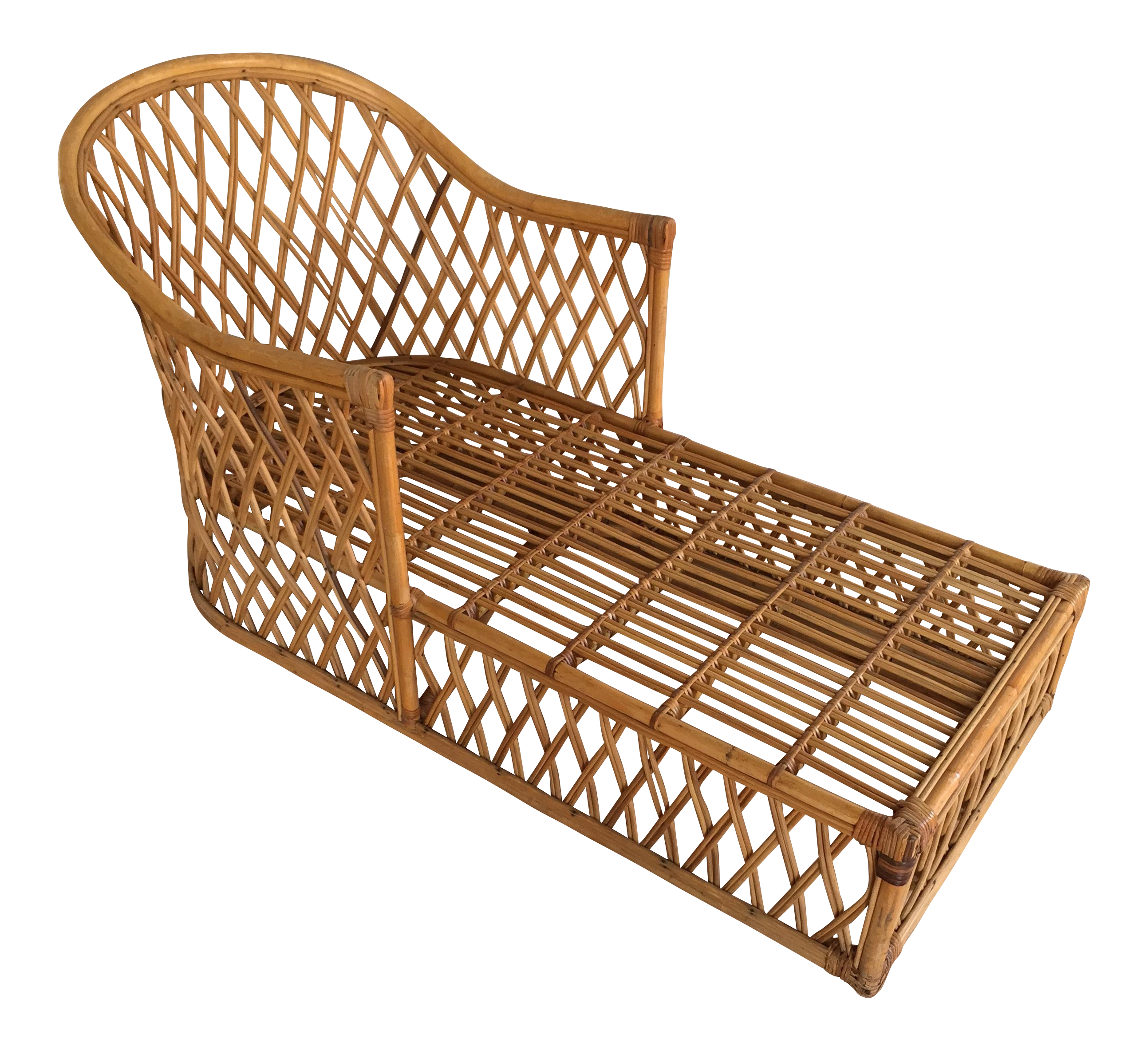 Rattan Chaise Lounge Chair | Chairish