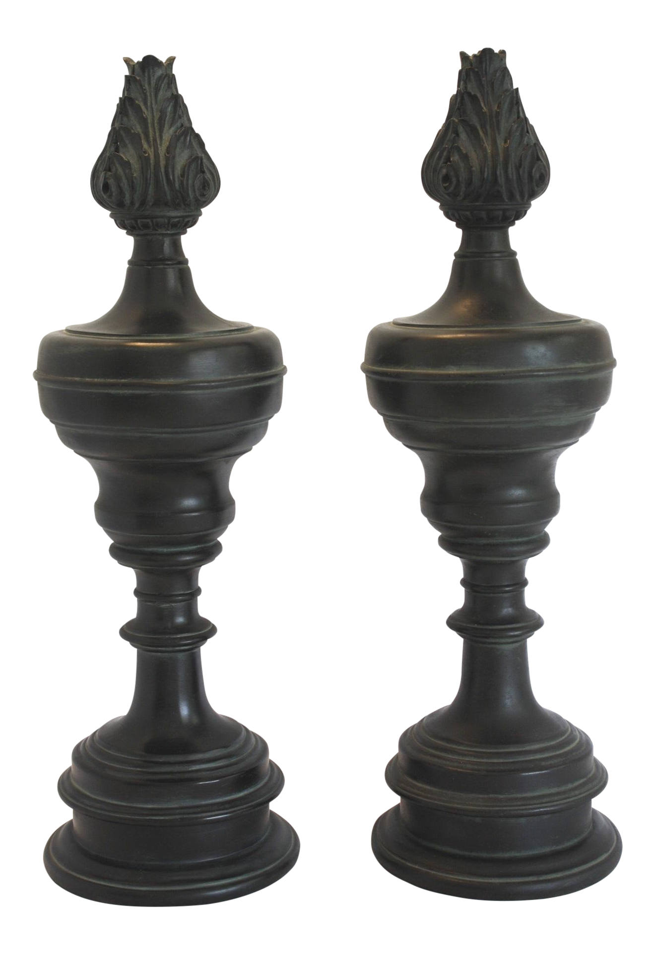 Horchow Black Wood Finials A Pair Chairish
