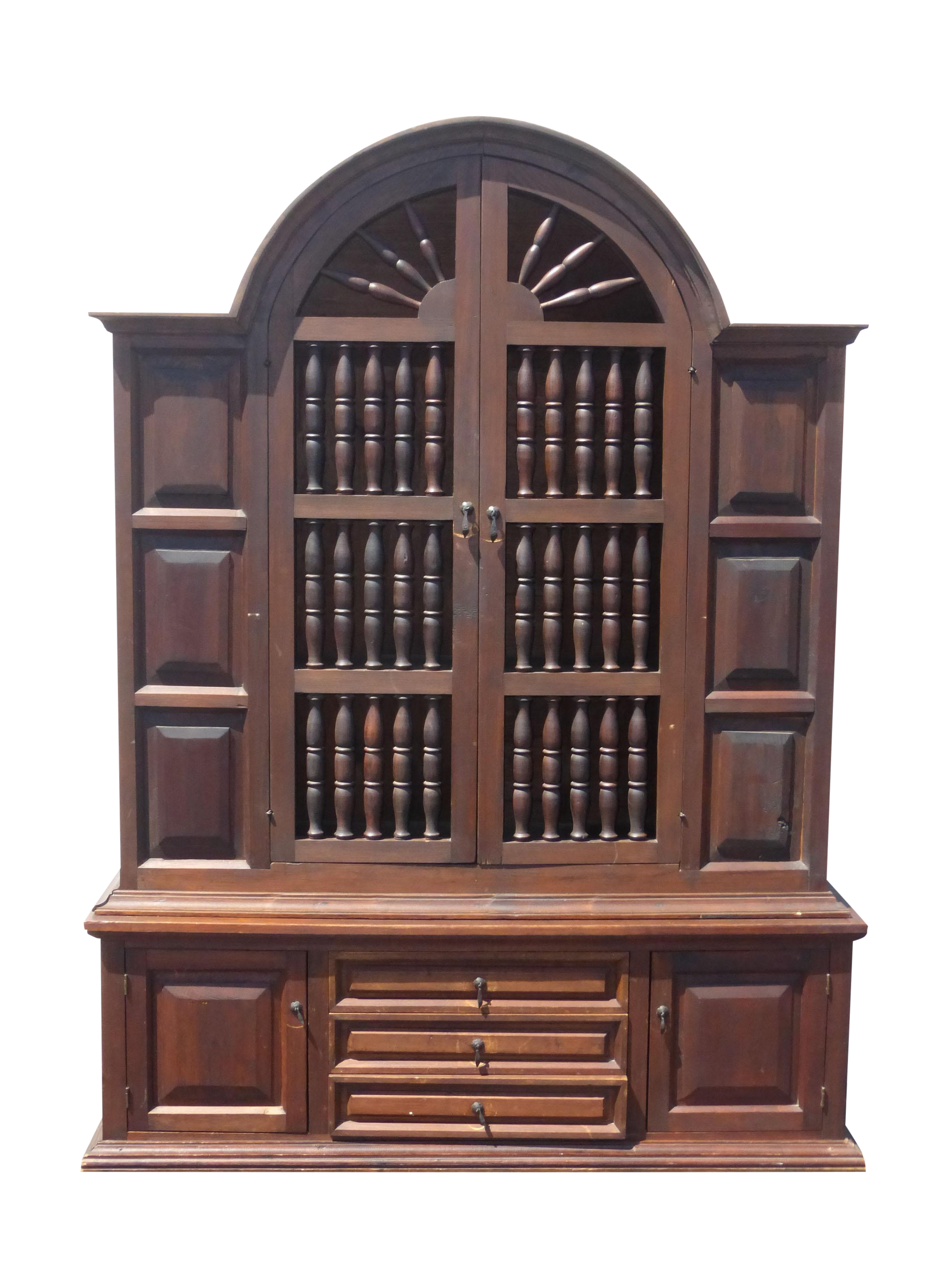 Spanish Revival Wood Library Hutch Bookcase Chairish