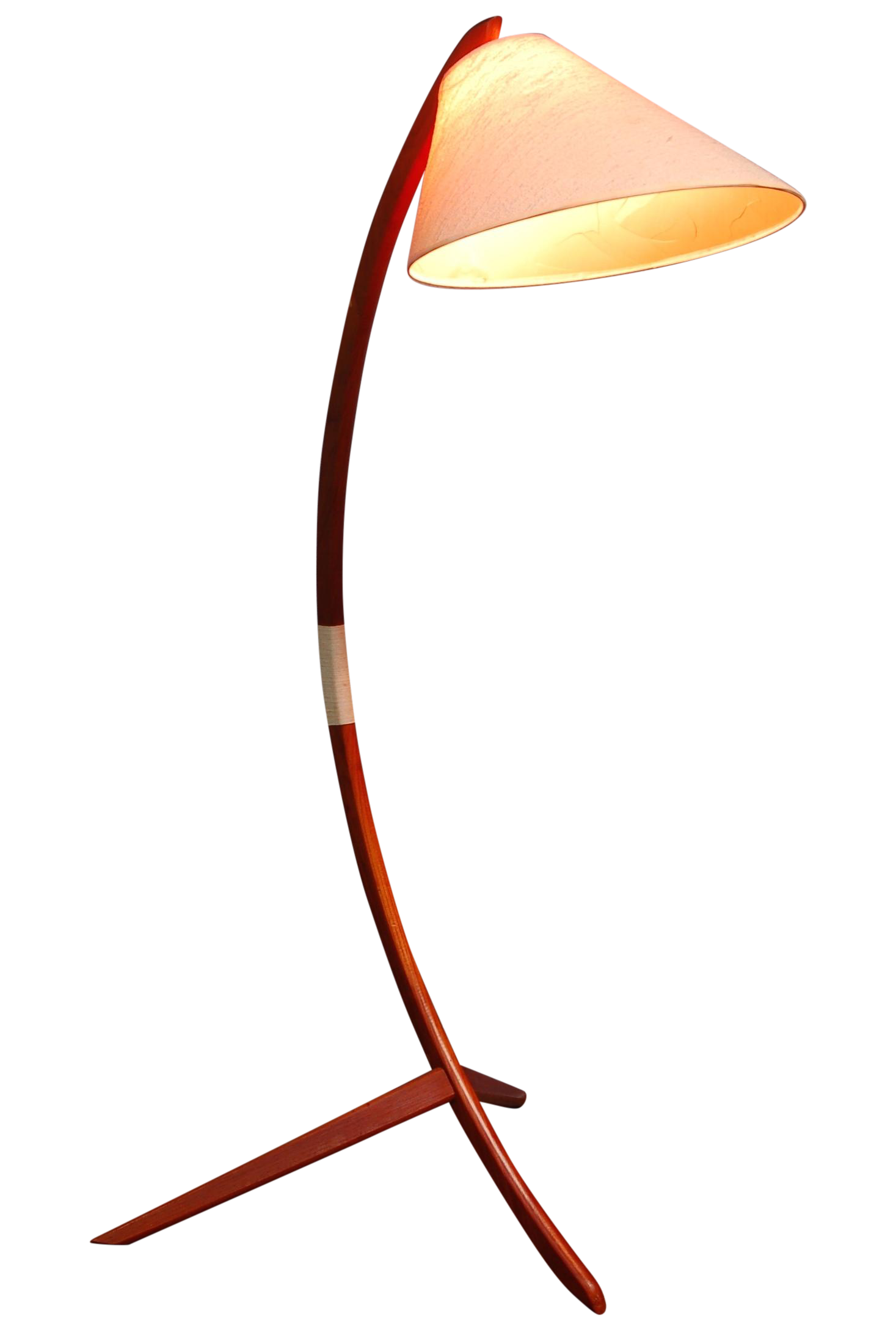 Vintage Danish Modern Teak Bowed Floor Lamp Chairish