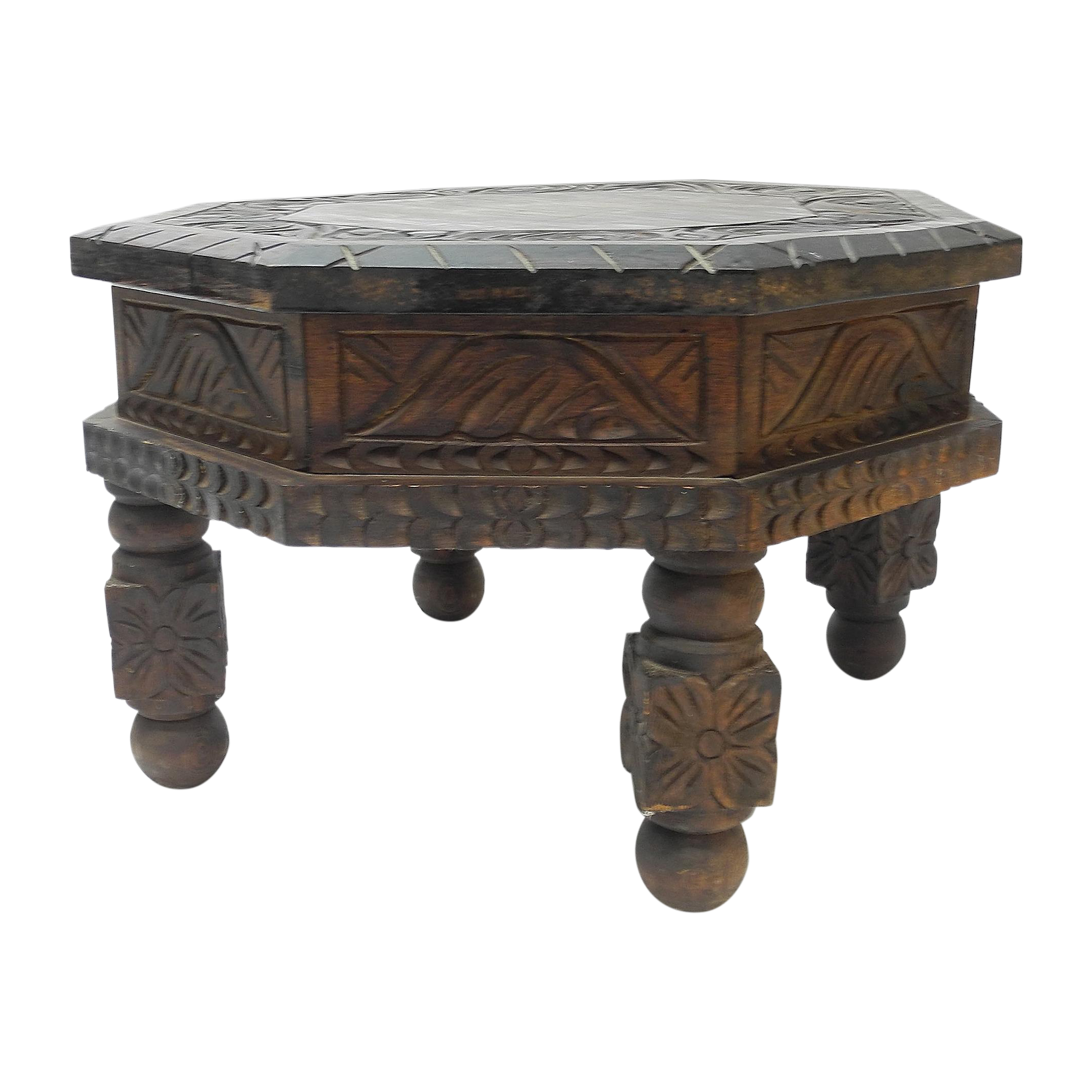 Hand Carved Mexican Drum End Table Chairish