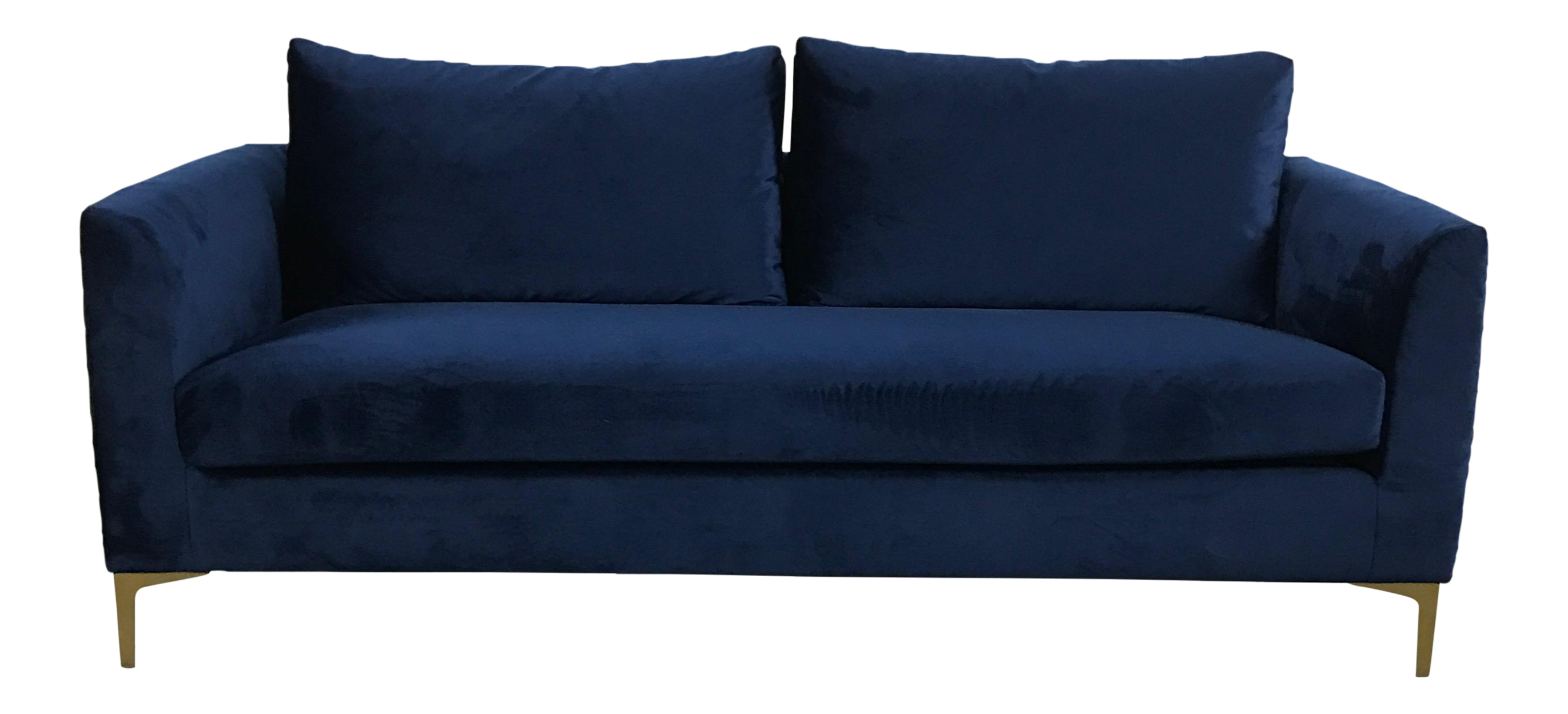 Modern Royal Velvet Navy Blue Sofa | Chairish