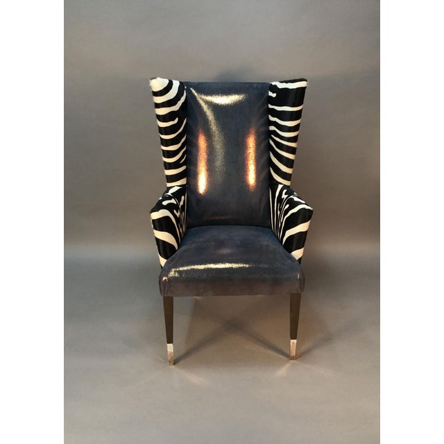 Modern Wingback Chairs With Zebra Print Pair Chairish