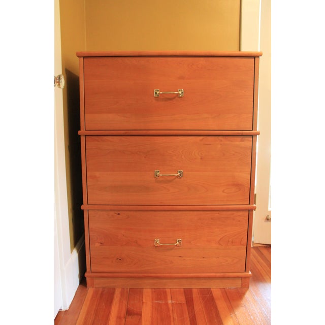 Cherry Wood ThreeDrawer Filing Chairish