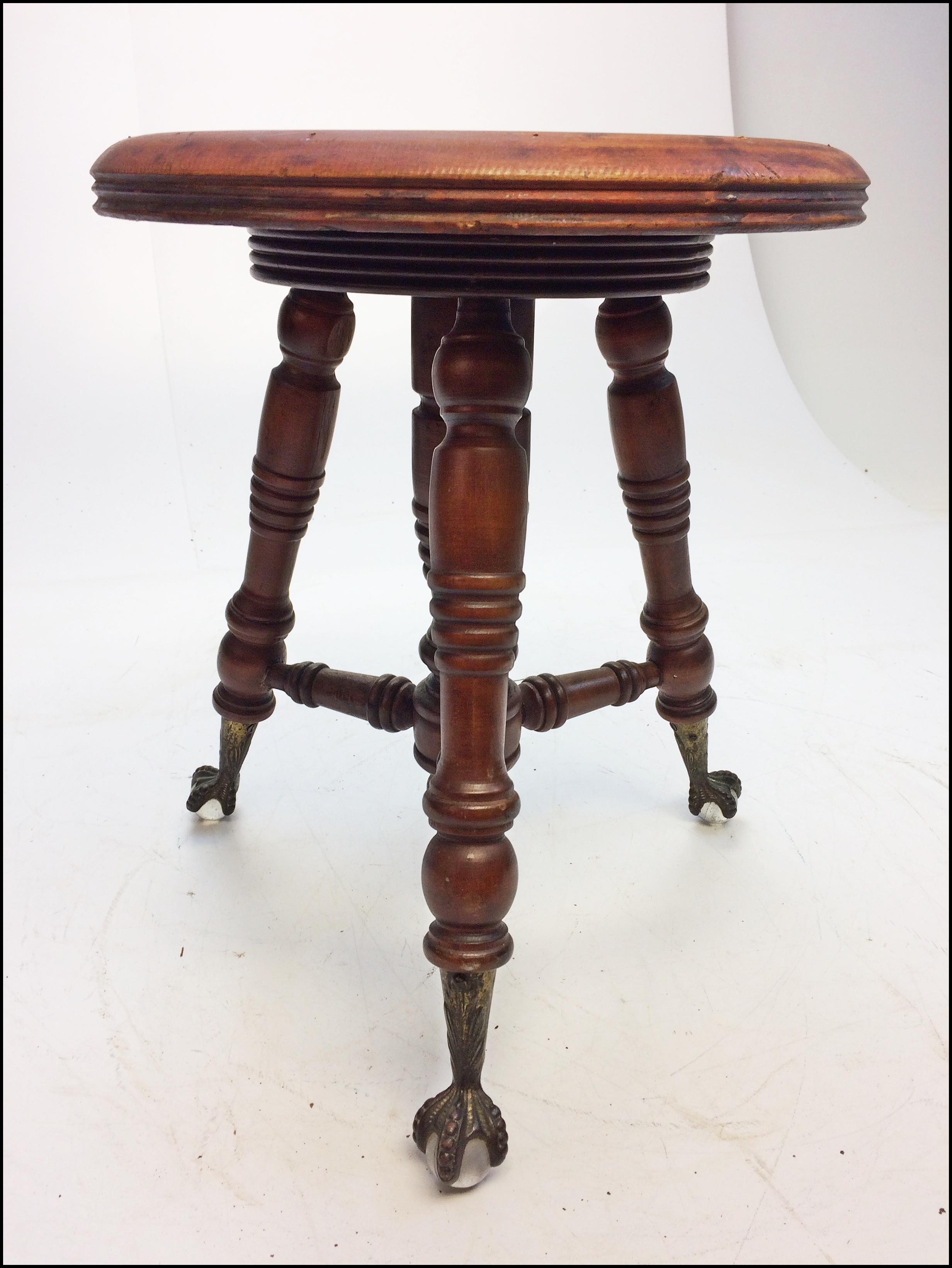 Victorian Carved Wood Piano Stool with Ball u0026 Claw Feet - Image 7 of 11 sc 1 st Chairish : piano stool hardware - islam-shia.org