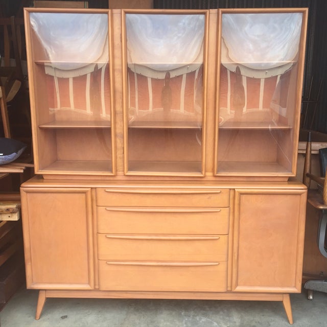 MidCentury Heywood Wakefield Maple China Hutch Chairish