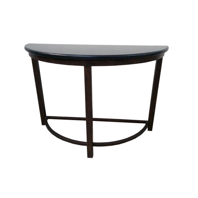 Semi Circle Metal Console Table With Marble Top Chairish