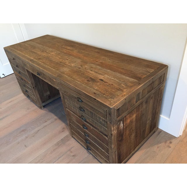 Restoration Hardware Antiqued Pine Printmaker's Desk Chairish
