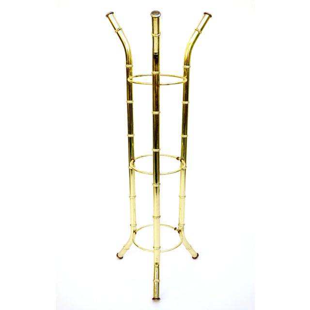 Brass Faux Bamboo Champagne Chiller & Stand Chairish