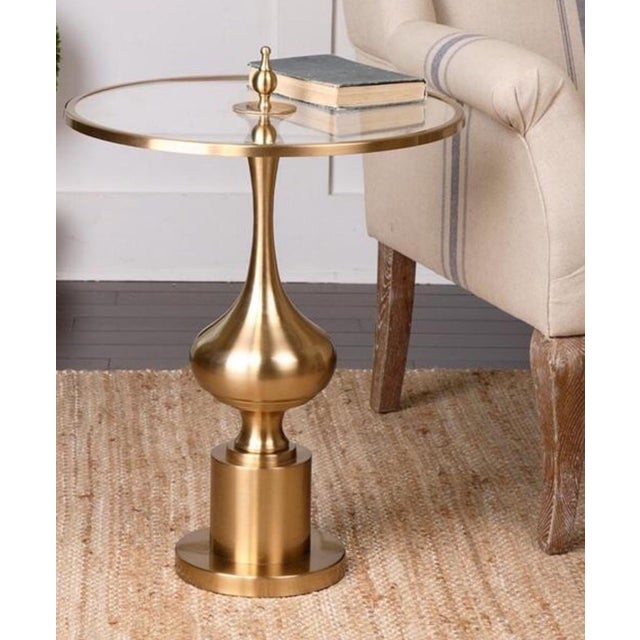 Hollywood Regency Brass & Glass End Table Chairish
