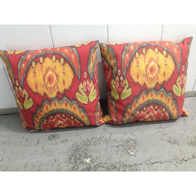 Colorful Outdoor Ikat Pillows A Pair Chairish