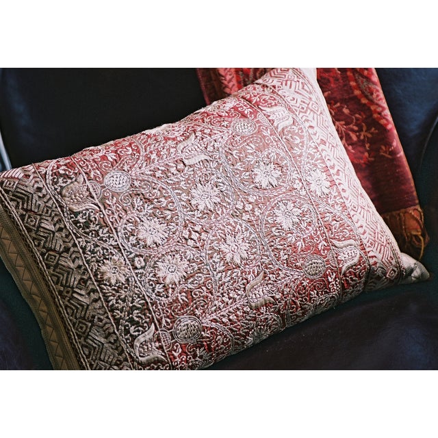 Luxury Embroidered Silk Decorative Pillow Chairish