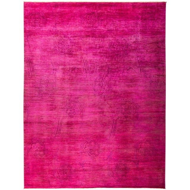 Vibrance, Hand Knotted Hot Pink Wool Area Rug 9' 2" X 11' 10" Chairish