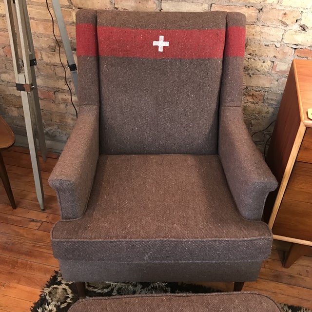 Swiss Army Blanket Upholstered Chairs A Pair Chairish