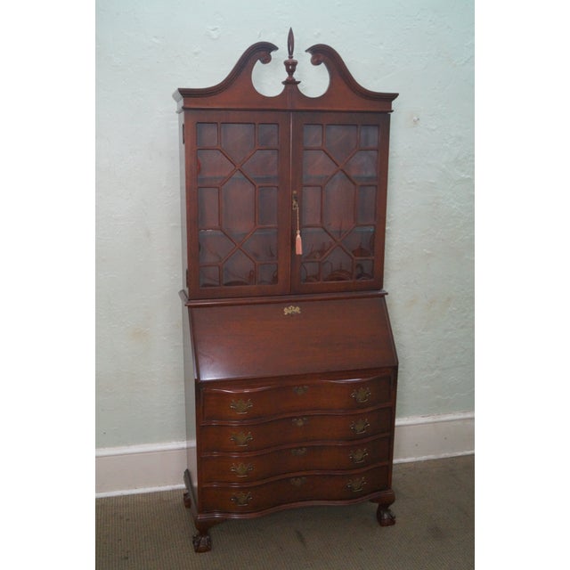 Vintage Jasper Mahogany Chippendale Style Secretary Desk Chairish