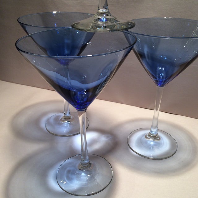 Vintage Blue Martini Glasses Set of 4 Chairish