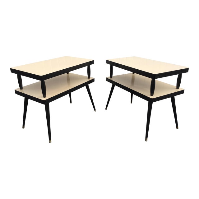 MidCentury Two Tiered Formica End Tables A Pair Chairish