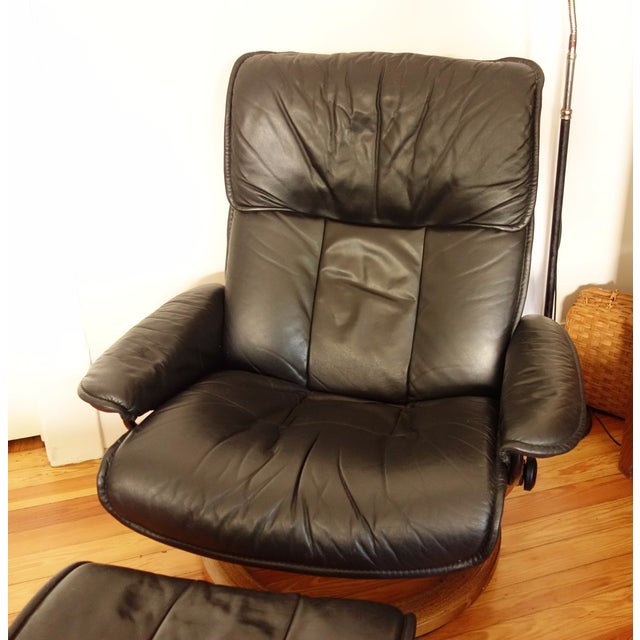 Vintage Ekornes Stressless Leather Chair & Ottoman Chairish