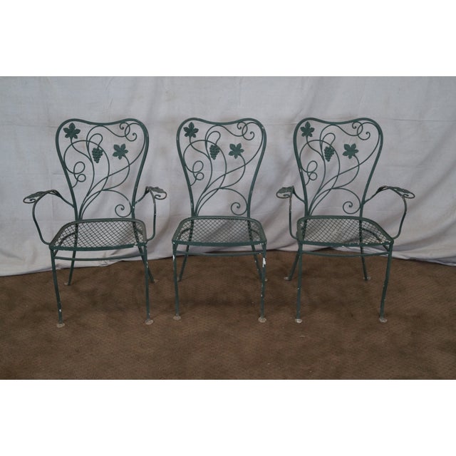 Salterini Iron Grape Vine Patio Chairs Set of 6 Chairish