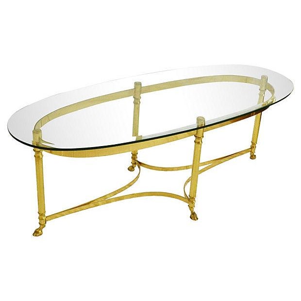 LaBarge Oval Brass Cocktail Table Chairish