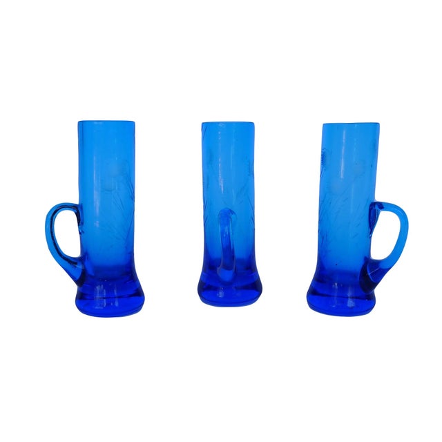 Blue Glass Shot Glasses Set of 3 Chairish