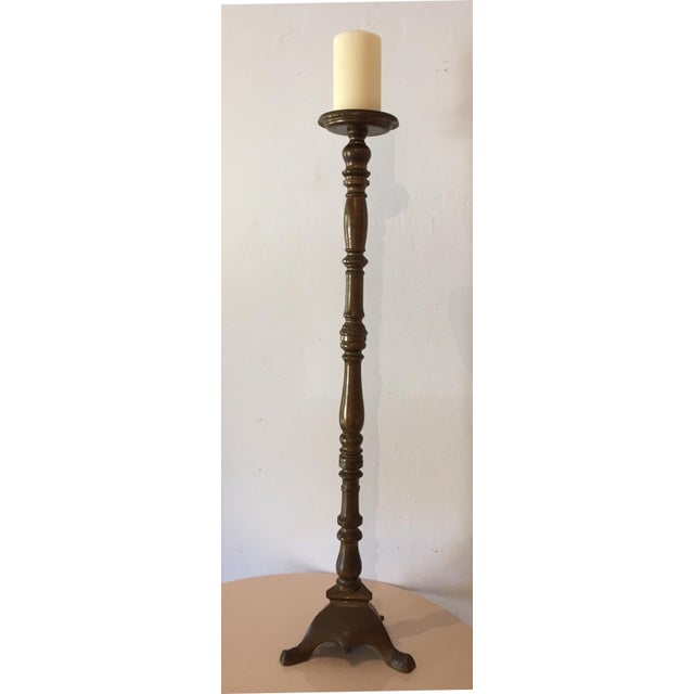 Bronze Pillar Candle Holder Chairish